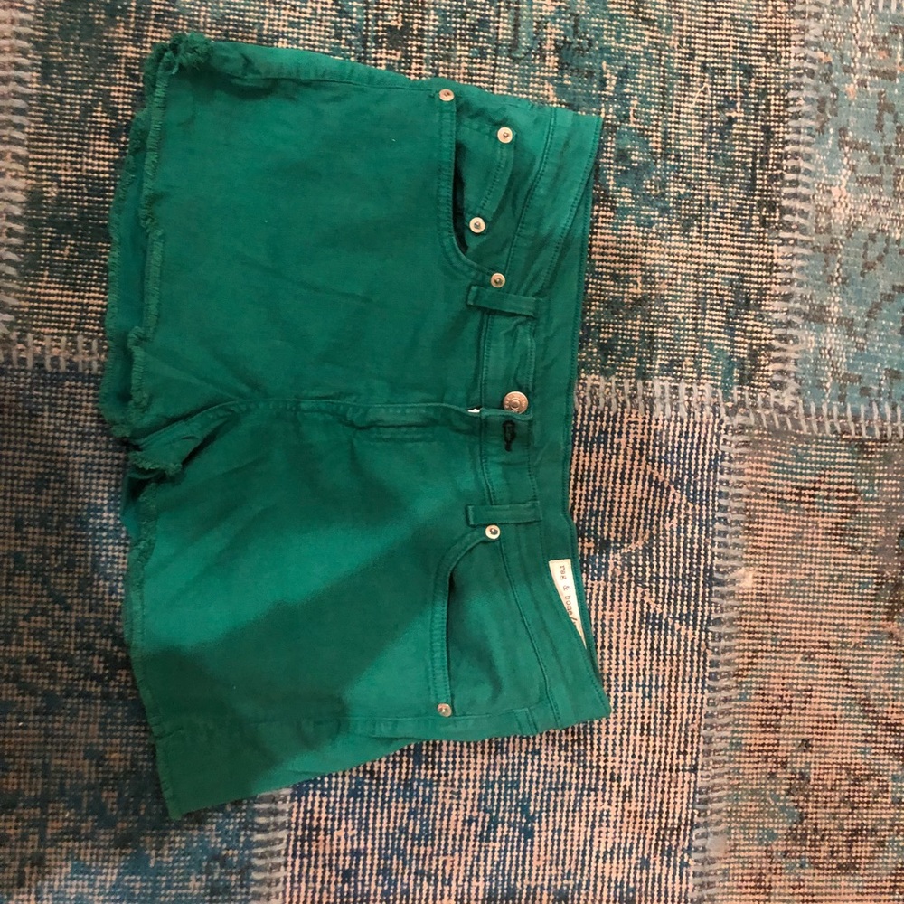Rag and Bone green cut off shorts - size 29